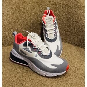 Nike Air Max 270 React White Gray Red Men's Sneakers CT1264-100